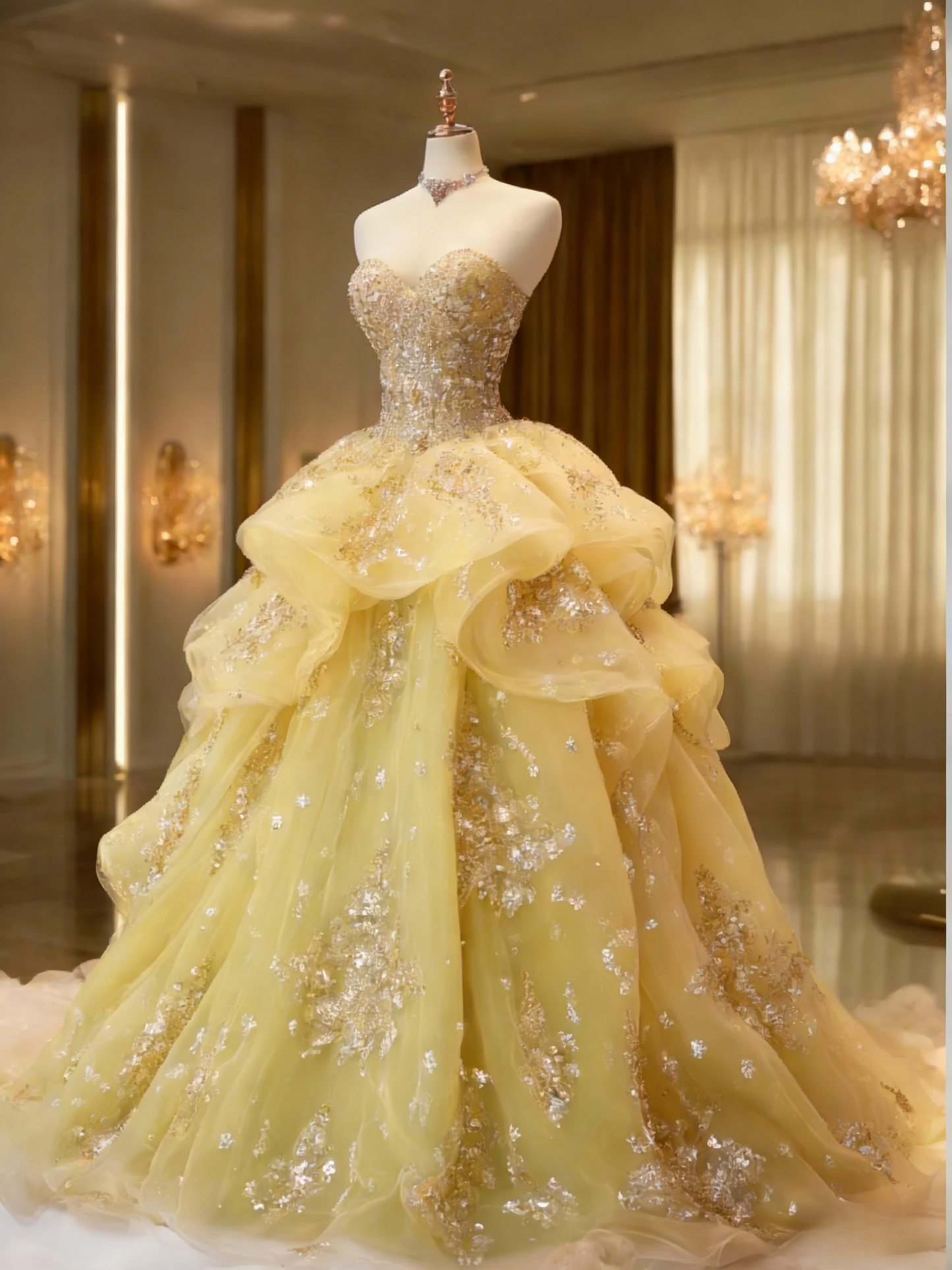 Gorgeous A-Line Long Prom Dresses Tulle Sequins Sleeveless Evening Dresses Sweetheart Birthday Dresses EP06115