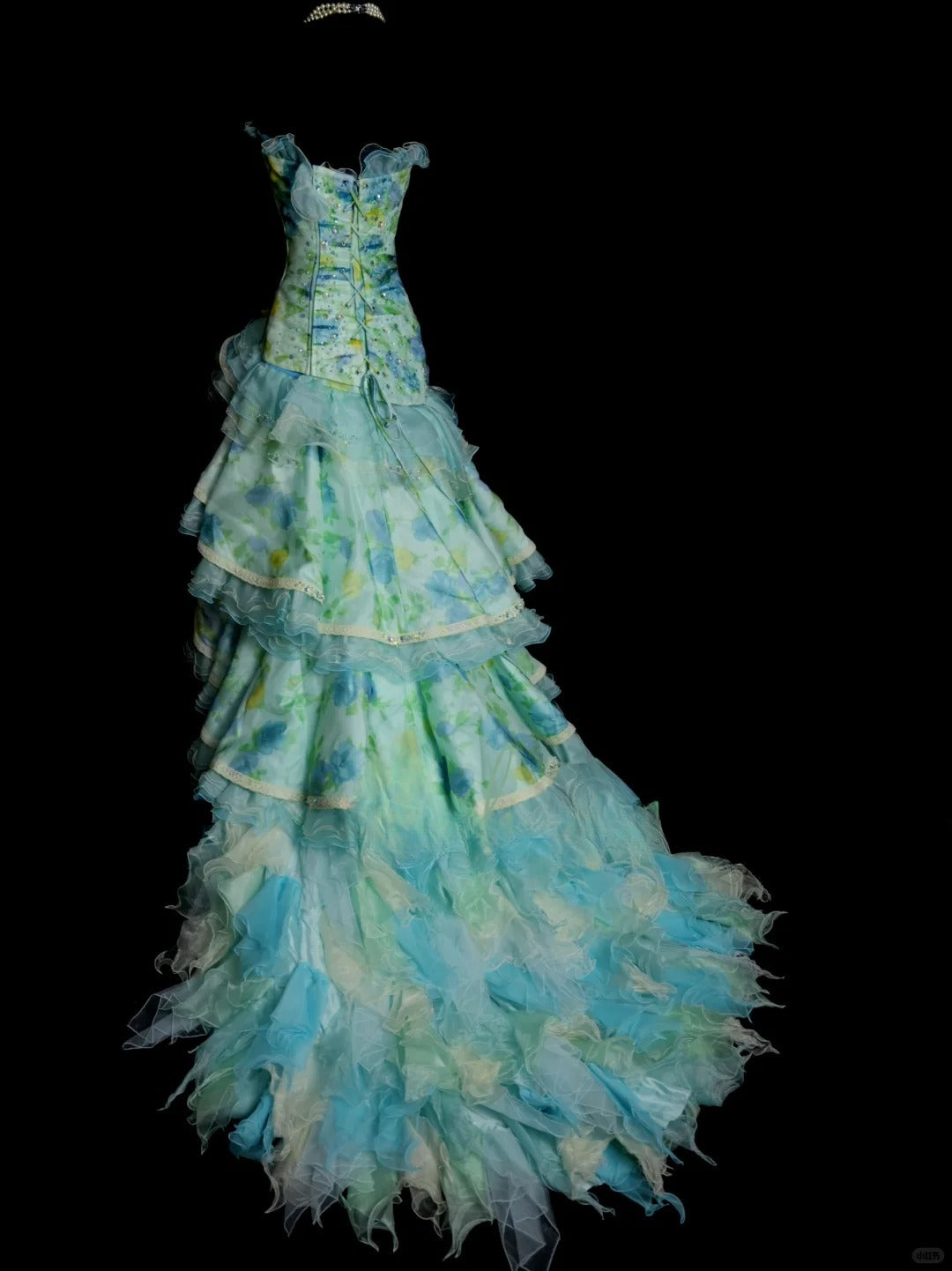 Cute Tiffany Blue Long Prom Dresses Sheath Sleeveless Quinceanera Dresses Tulle Strapless Birthday Dresses EP06122