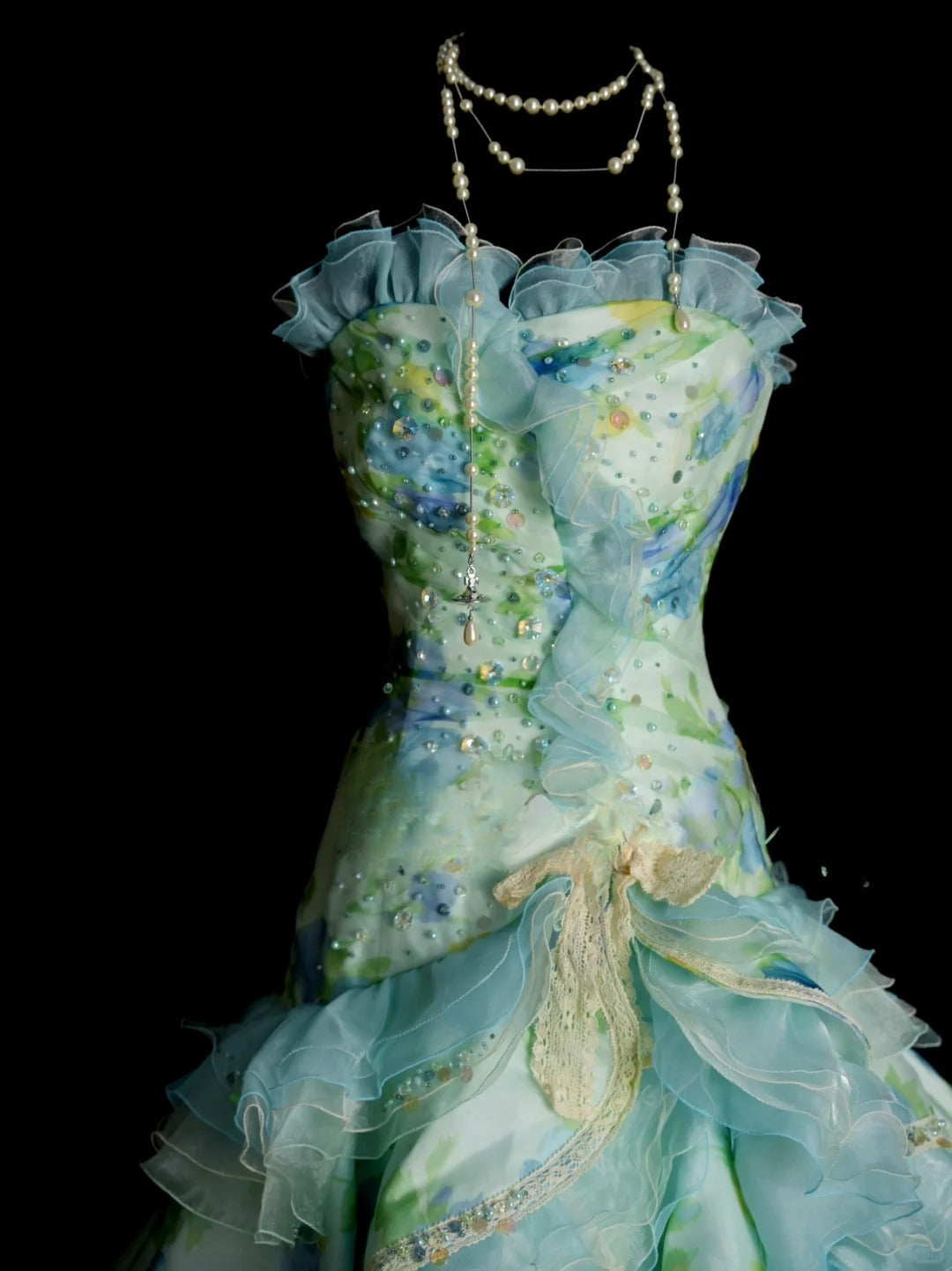 Cute Tiffany Blue Long Prom Dresses Sheath Sleeveless Quinceanera Dresses Tulle Strapless Birthday Dresses EP06122