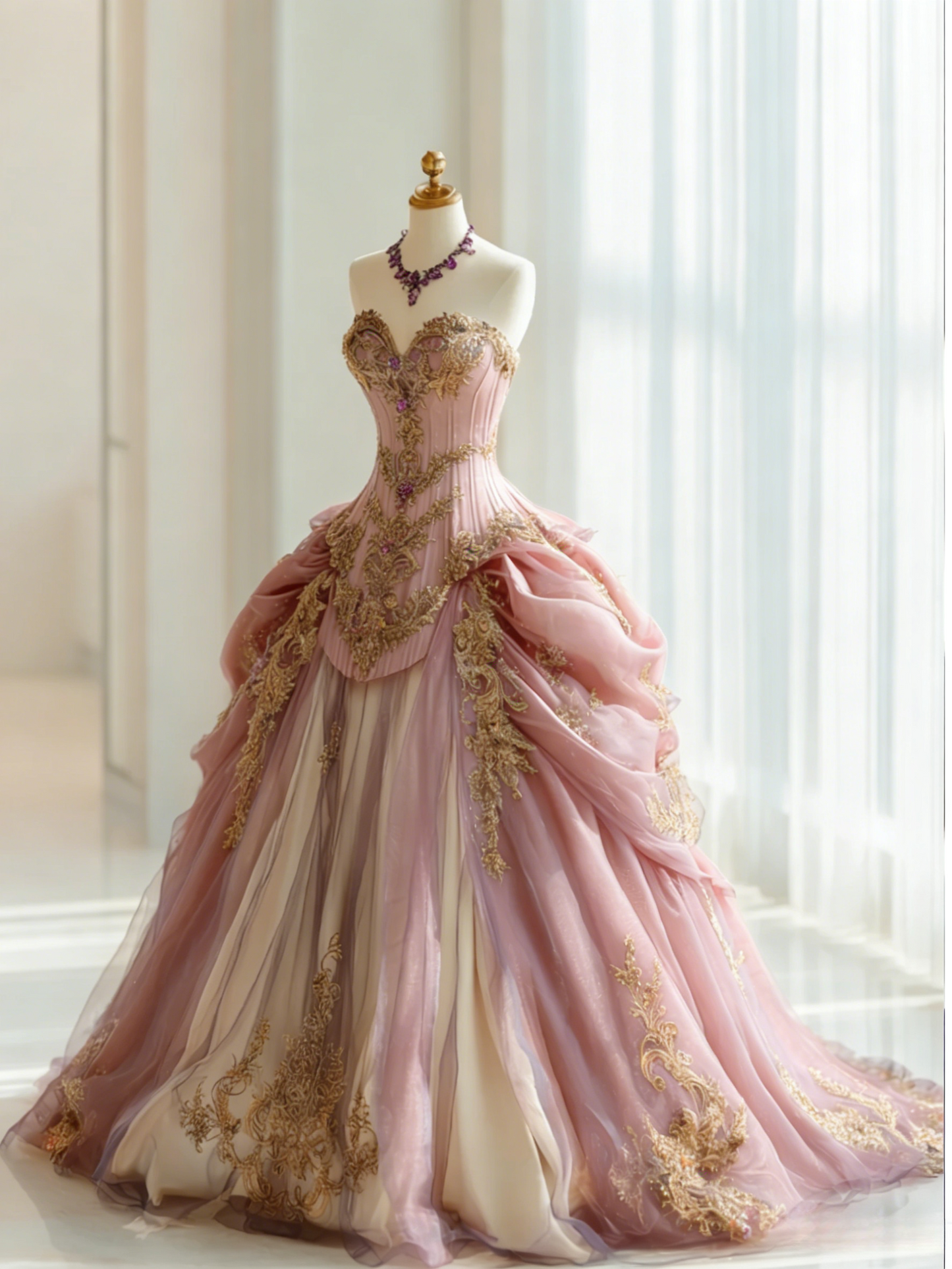 Gorgeous Purple Birthday Dresses, Sweetheart A-Line Long Prom Dresses, Appliques Tulle Quinceanera Dresses EP06500