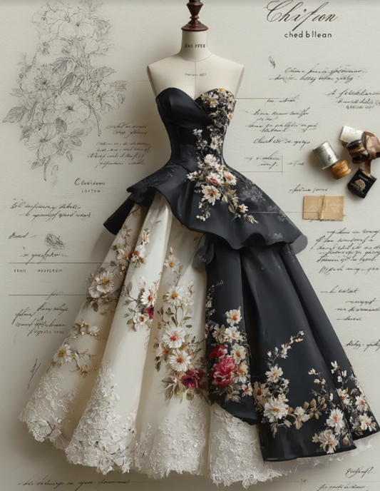 Gorgeous Black Birthday Dresses, Sweetheart A-Line Long Prom Dresses,  Applique Satin Sleeveless Evening Dresses EP06505