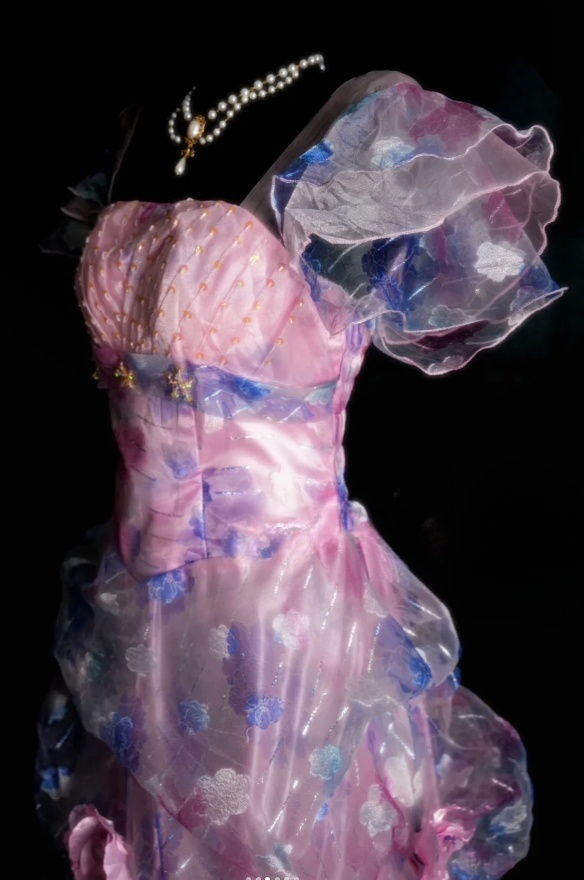 Gorgeous Pink Birthday Dresses, Off-shoulder A-Line Long Prom Dresses,  Tulle Sleeveless Evening Dresses EP06506