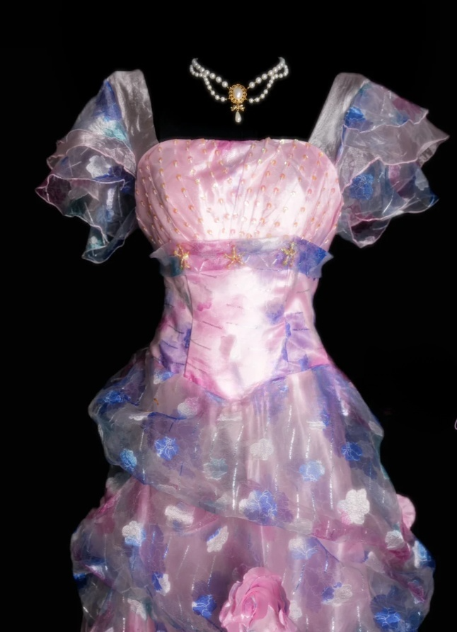 Gorgeous Pink Birthday Dresses, Off-shoulder A-Line Long Prom Dresses,  Tulle Sleeveless Evening Dresses EP06506