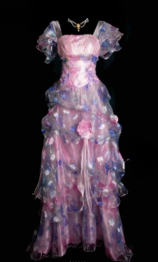 Gorgeous Pink Birthday Dresses, Off-shoulder A-Line Long Prom Dresses,  Tulle Sleeveless Evening Dresses EP06506