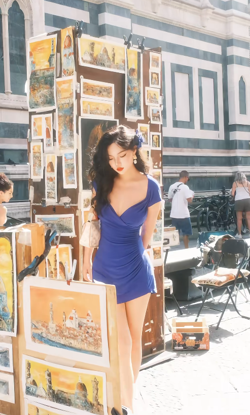 Chic Blue Birthday Dresses, V-neck Bodycon Short Prom Dresses, Spandex Sleeveless Evening Dresses EP06520