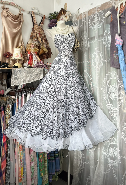 Fashion White Prom Dress Tulle Sweetheart A-Line Evening Dress EP07327