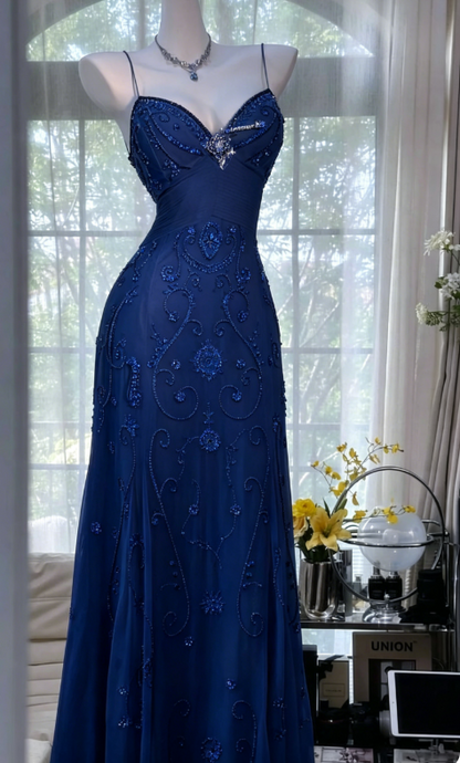 Gorgeous Dark Green Prom Dress Spaghetti Straps A-line Formal Dress Tu   EvaFashionDress