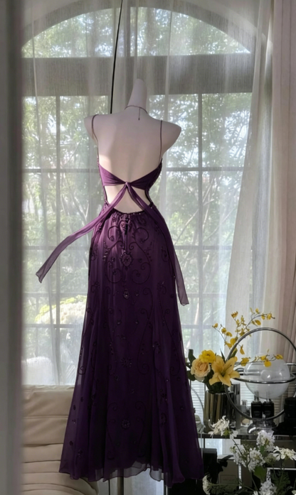 Magnifique robe de bal vert foncé, bretelles spaghetti, robe de soirée trapèze en tulle perlée, robes de soirée dos nu EP07890