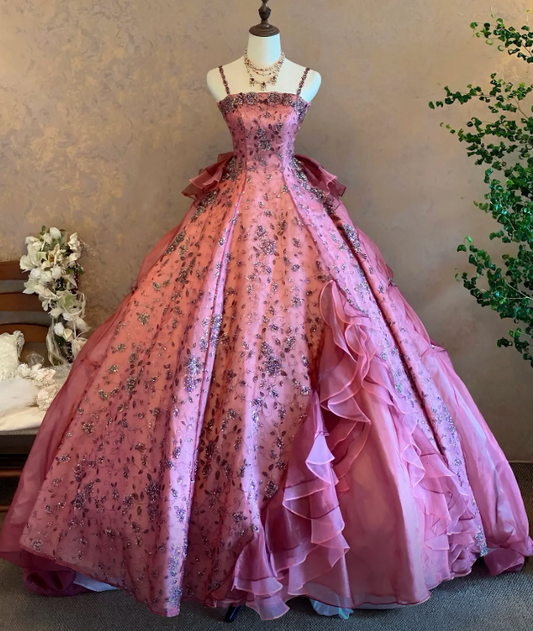Gorgeous Ball Gown Tulle Beaded Quinceanera Dress Strapless Sleeveless Sweet 16 Dress EQ07103