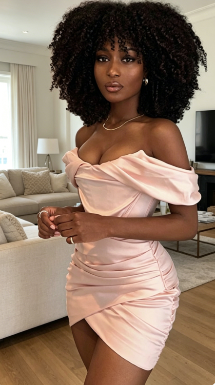 Chic Off-shoulder Sheath Cocktail Dress Satin Graduation Party Dress Pink Birthday Dress ES07136