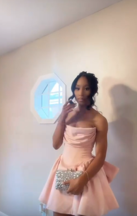 Chic Strapless Birthday Dress A-Line Satin Graduation Dress Pink Party Dress ES07260
