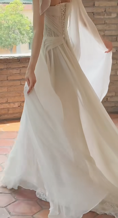 Elegant Strapless Sheath Lace Tulle Luxury Wedding Dresses, Sleeveless White Bridal Gowns EW034
