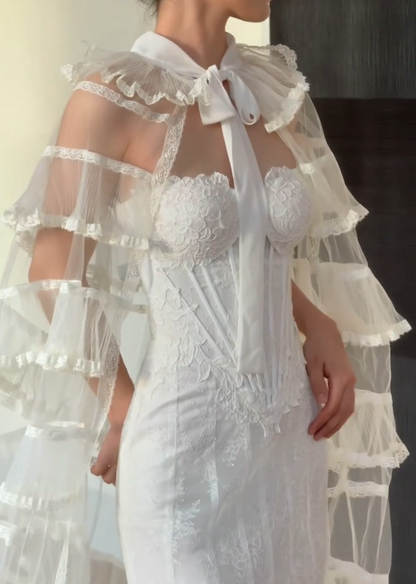 Robe de mariée sirène intemporelle en dentelle, sans manches, blanche, EW04760