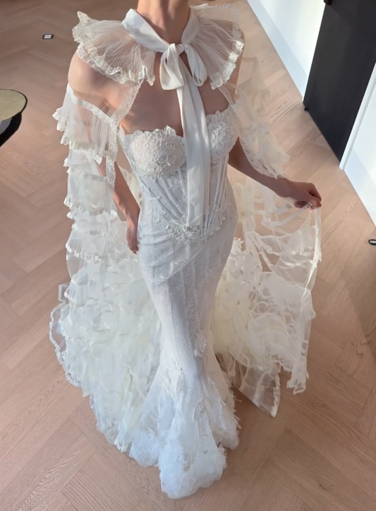 Timeless Sweetheart Mermaid Wedding Dress Lace Bridal Gowns Sleeveless White Birdal Dress EW04760