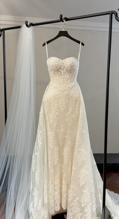 Robe de mariée intemporelle fourreau Sweetheart en dentelle Robes de mariée blanches EW04771