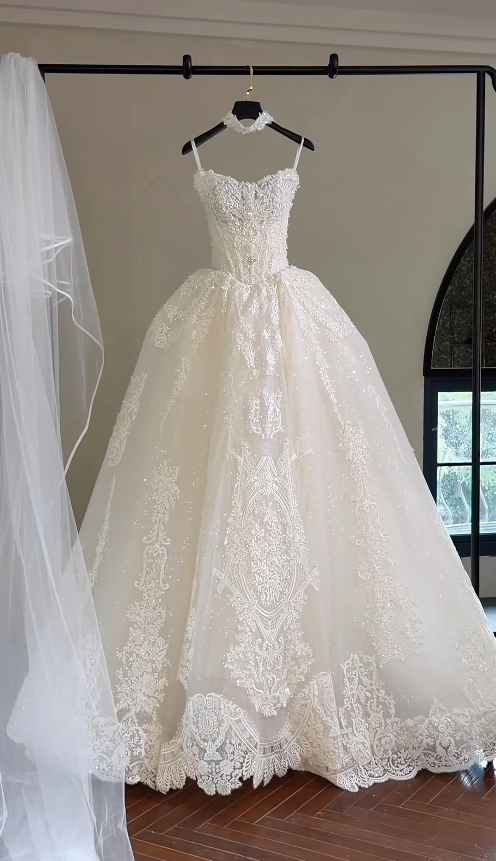 Timeless Strapless A-Line Wedding Dress Appliques Lace  Bridal Gowns White Birdal Dress EW04774