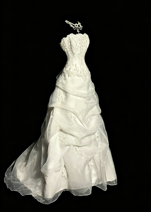 Elegant White Prom Dress Sheath Strapless Tulle Long Evening Dress EW04788