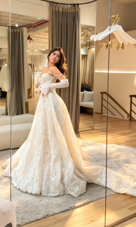 Elegant White Bridal Dress A-Line Wedding Dress Sweetheart Lace Bridal Gown EW04790