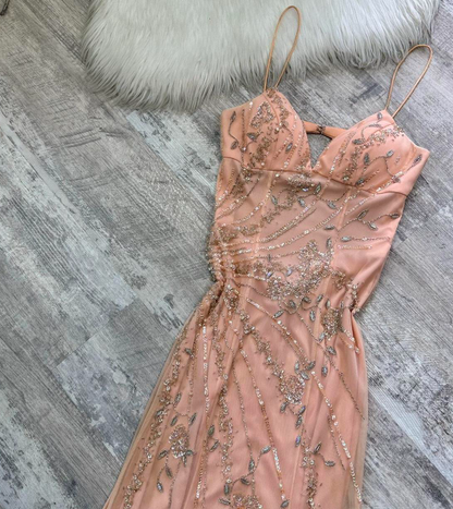 Superbe robe de soirée longue en satin fuchsia, style sirène, sans bretelles, ED02613
