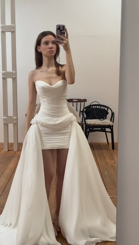 Timeless Sheath Wedding Dress  Sweetheart Tulle Bridal Gown White Bridal Dress EW07164