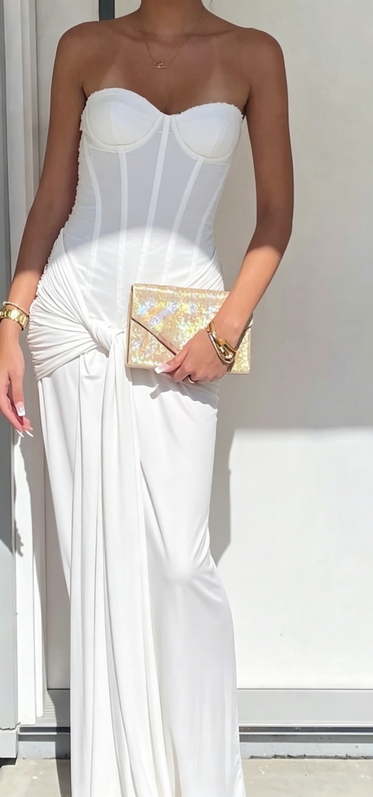 Pink Bridesmaid Dress Sweetheart Sheath Chiffon Long Evening Dress EW0809