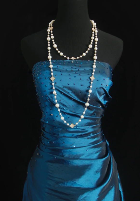 Robe de Bal Bleue Élégante Robe de Soirée Fourreau en Satin sans Bretelles Longue EW08977