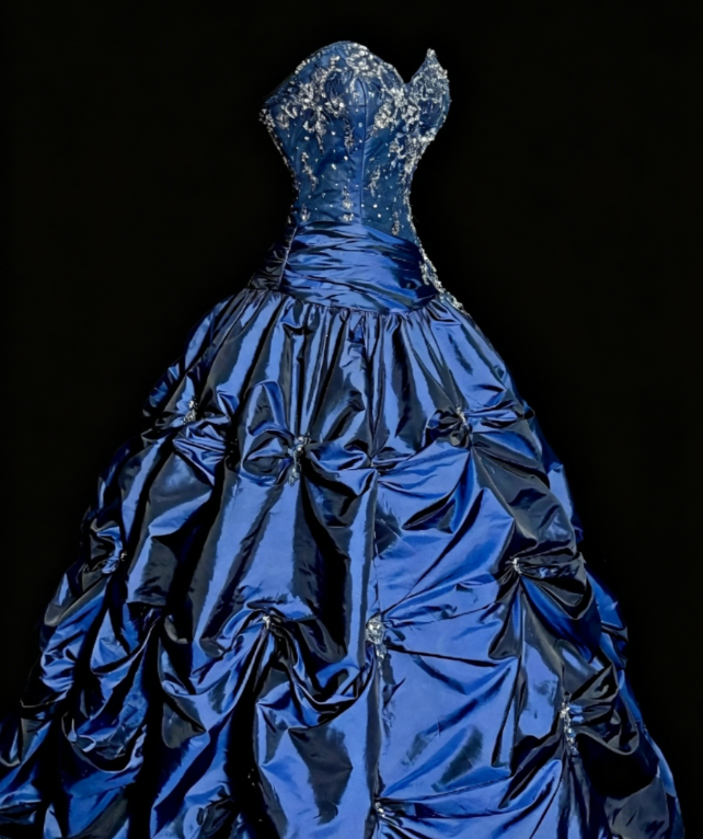 Elegant Navy Blue Prom Dress Sweetheart Satin Formal Dress A-Line Long Evening Dress EW08978