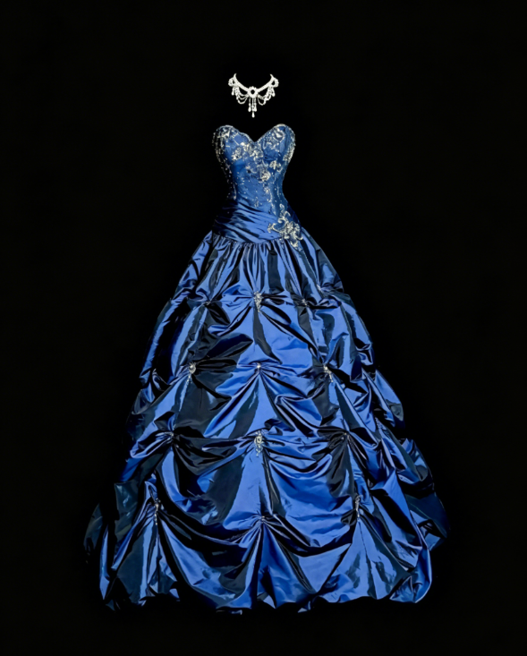 Elegant Navy Blue Prom Dress Sweetheart Satin Formal Dress A-Line Long Evening Dress EW08978