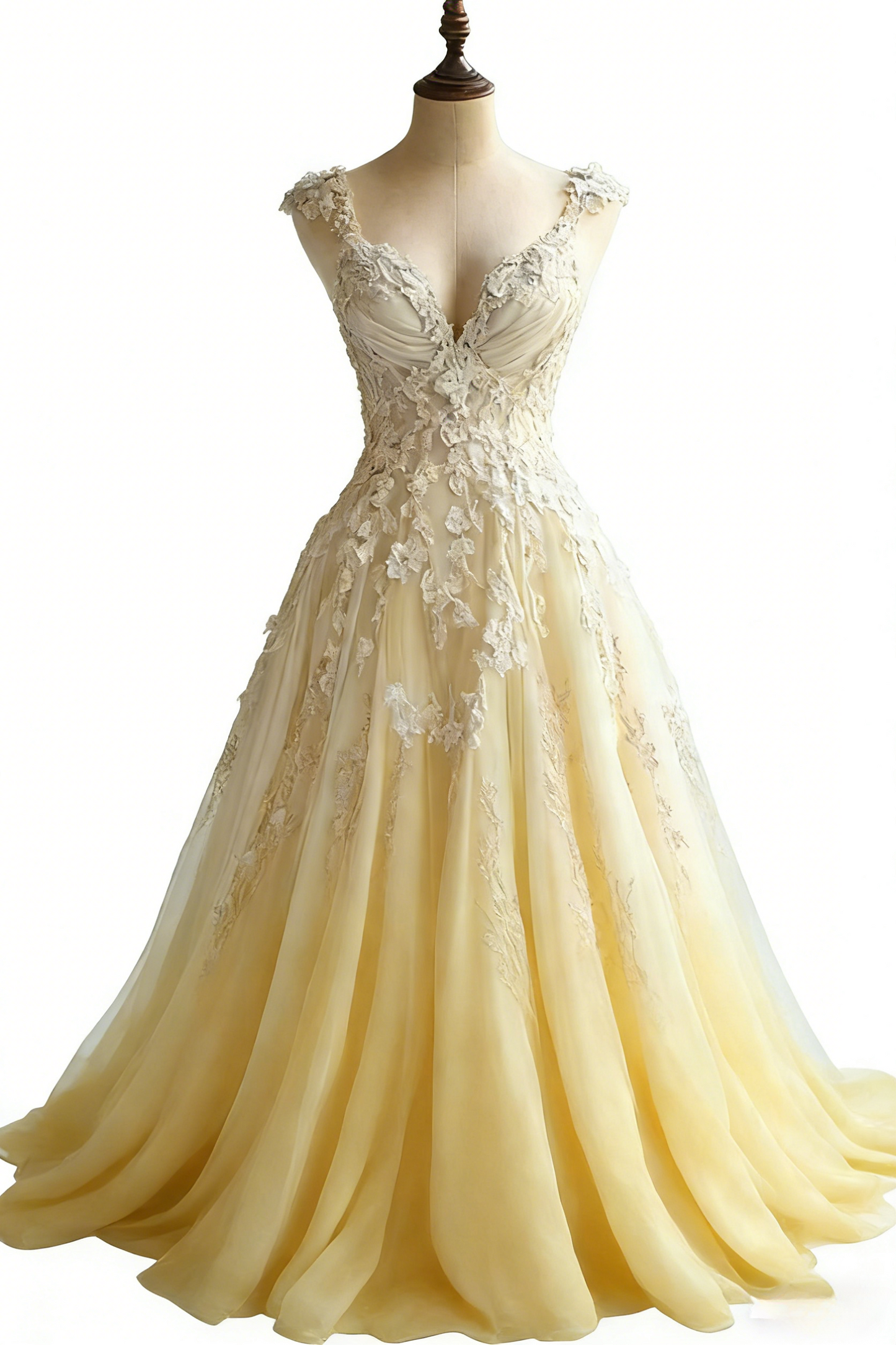 A-line Straps Tulle Beaded Long Prom Dress Applique Sweetheart Neck Evening Gown ED01554