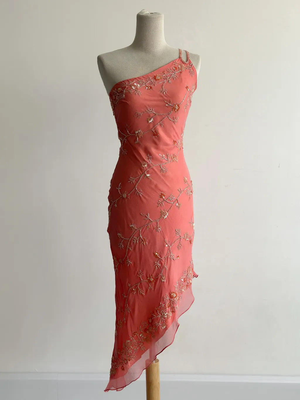 Märchenhaftes Hellgrünes, schlichtes, figurbetontes Partykleid, elegantes One-Shoulder-Chiffon-Applikations-Ballkleid mit Perlen ED01685