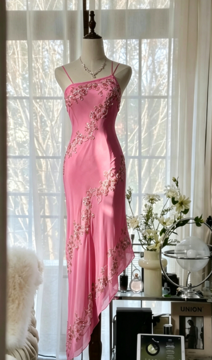 Märchenhaftes Hellgrünes, schlichtes, figurbetontes Partykleid, elegantes One-Shoulder-Chiffon-Applikations-Ballkleid mit Perlen ED01685