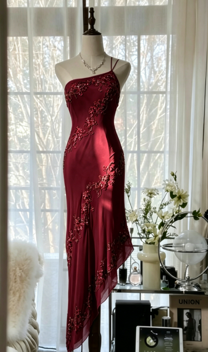 Märchenhaftes Hellgrünes, schlichtes, figurbetontes Partykleid, elegantes One-Shoulder-Chiffon-Applikations-Ballkleid mit Perlen ED01685