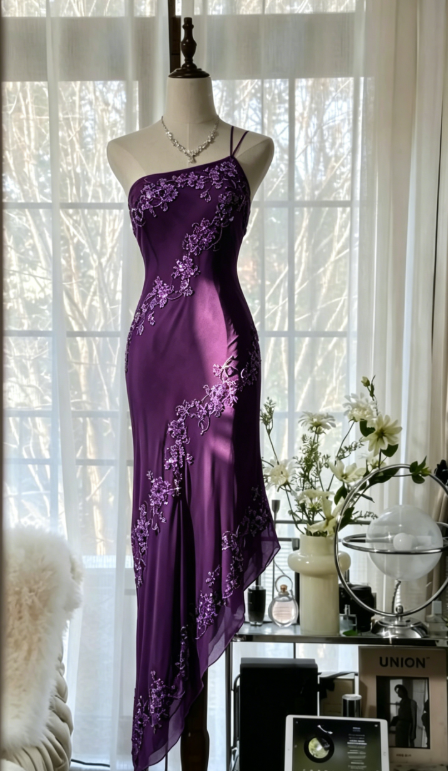 Märchenhaftes Hellgrünes, schlichtes, figurbetontes Partykleid, elegantes One-Shoulder-Chiffon-Applikations-Ballkleid mit Perlen ED01685
