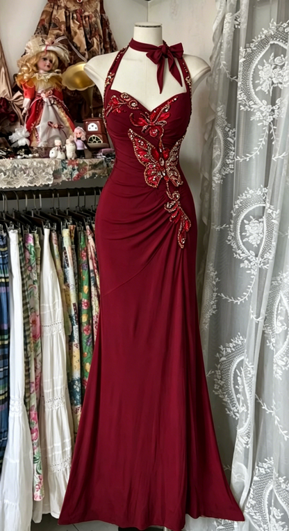 Elegante gelbe Meerjungfrau Abendkleider Neckholder Pailletten Diamant langes Ballkleid Geburtstagsparty Outfit ED01686