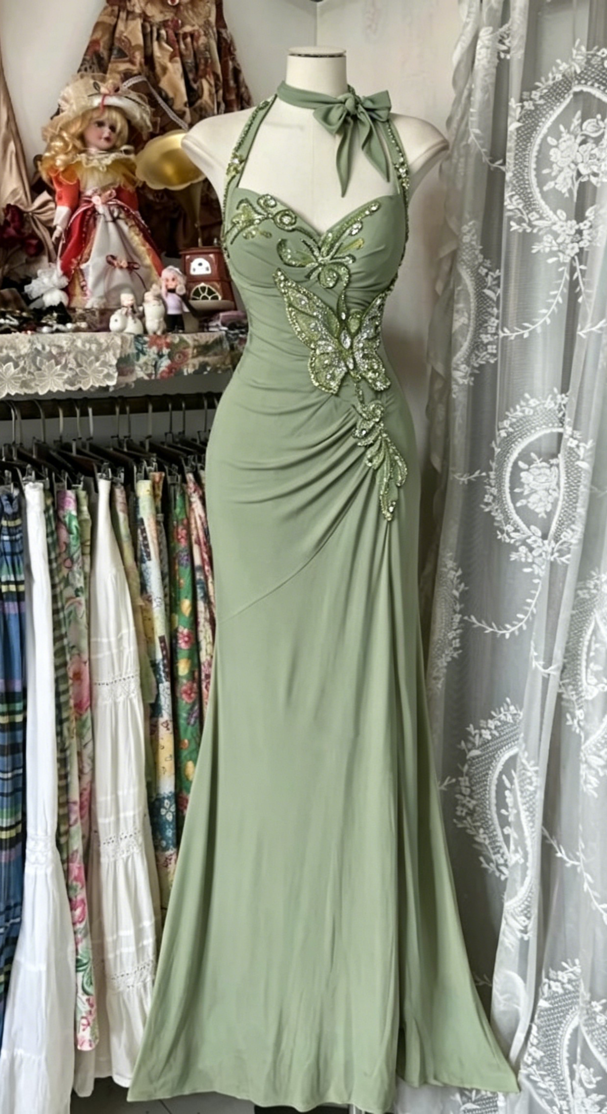 Elegante gelbe Meerjungfrau Abendkleider Neckholder Pailletten Diamant langes Ballkleid Geburtstagsparty Outfit ED01686