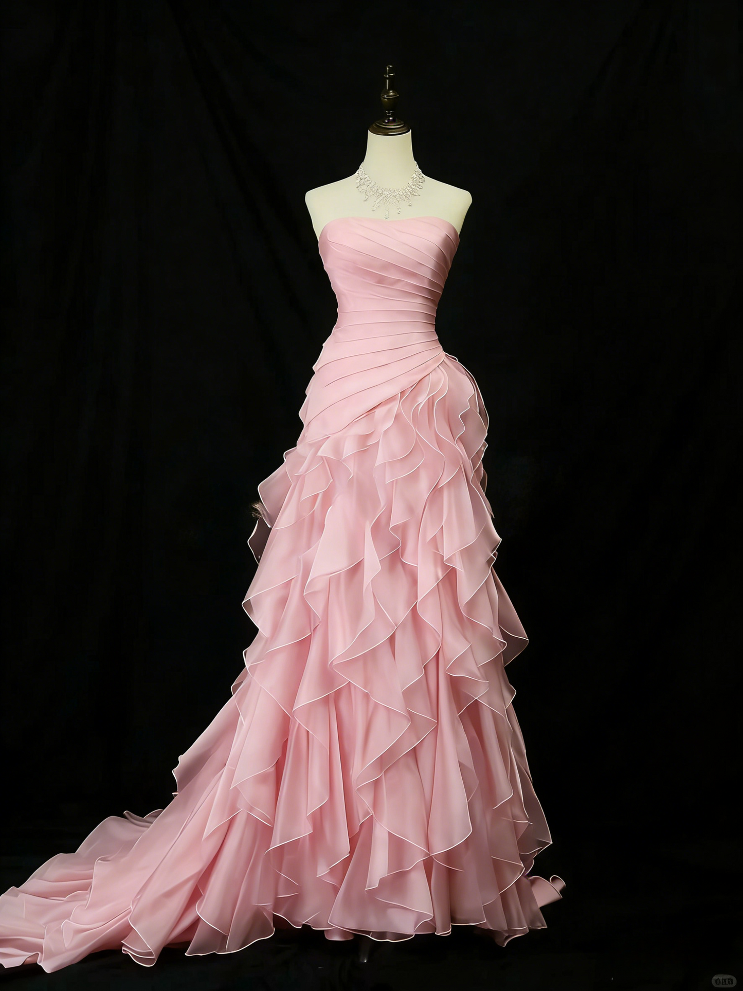 Elegant Purple Mermaid Strapless Tulle Layered Long Prom Dress Formal Evening Dress ED01687