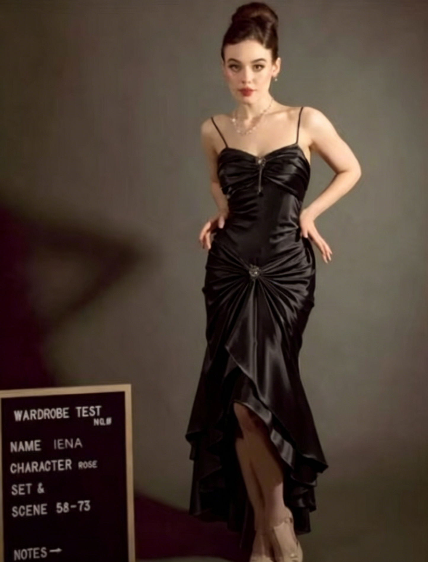 Elegant Spaghetti Strap Mermaid Satin Dark Green Long Prom Dress Gorgeous Evening Dress ED01896