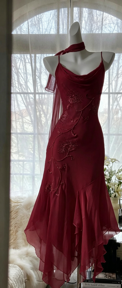 🫧Y2K Fairytale White Chiffon Short Prom Dress Vintage Applique Beading Party Dresses  ED01930