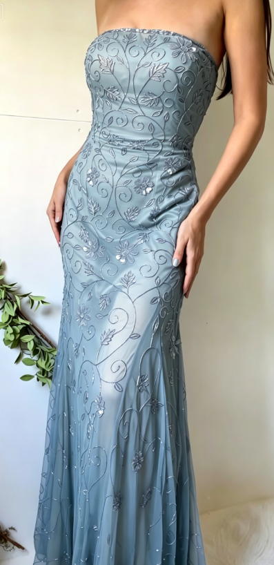 Vintage-Inspired Purple Chiffon Mermaid  Prom Dresses Elegant Beaded Sleeveless  Party Dresses ED01988