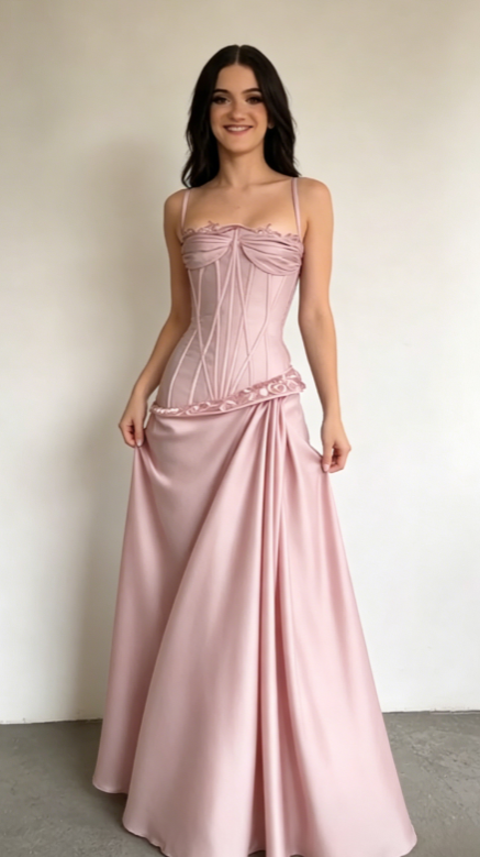 Robe de soirée fourreau élégante en satin gris-violet à fines bretelles, robe de bal longue ED02086