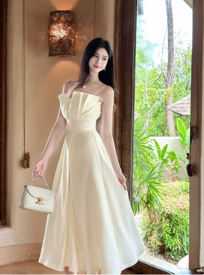 Beautiful Off-White Spaghetti Strap Prom Dresses Fashion Bridesmaid Dress ED02199