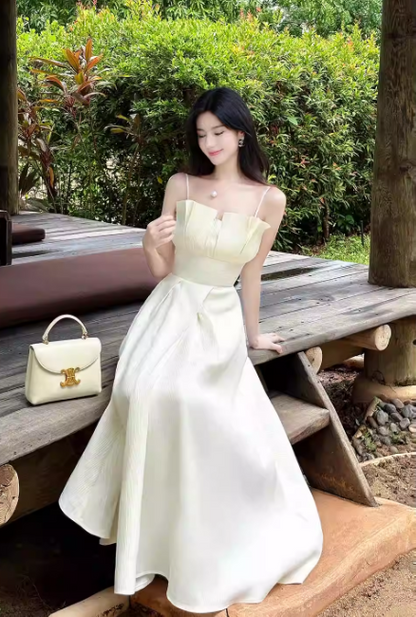 Beautiful Off-White Spaghetti Strap Prom Dresses Fashion Bridesmaid Dress ED02199