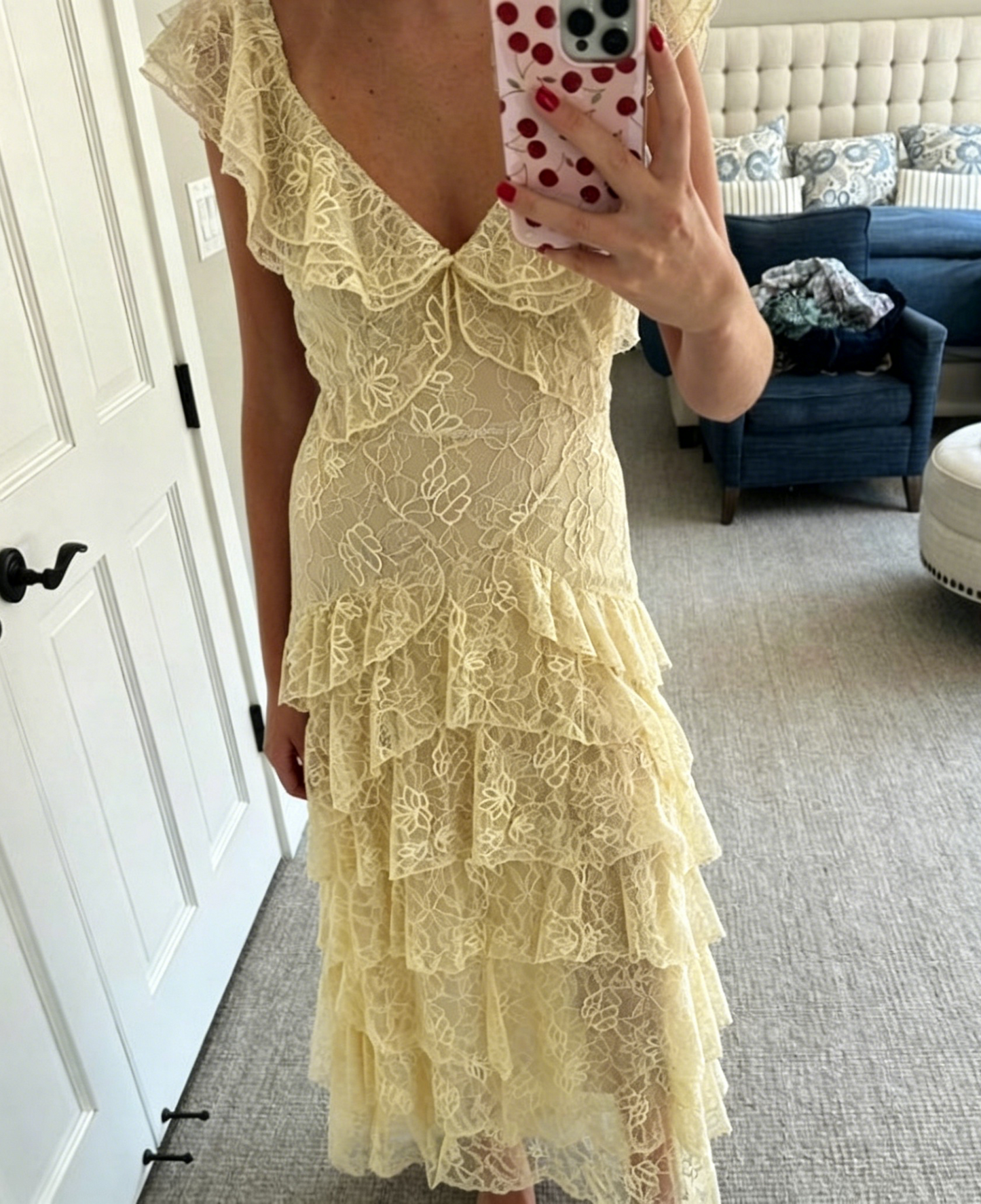 Yellow Lace A-line Dress