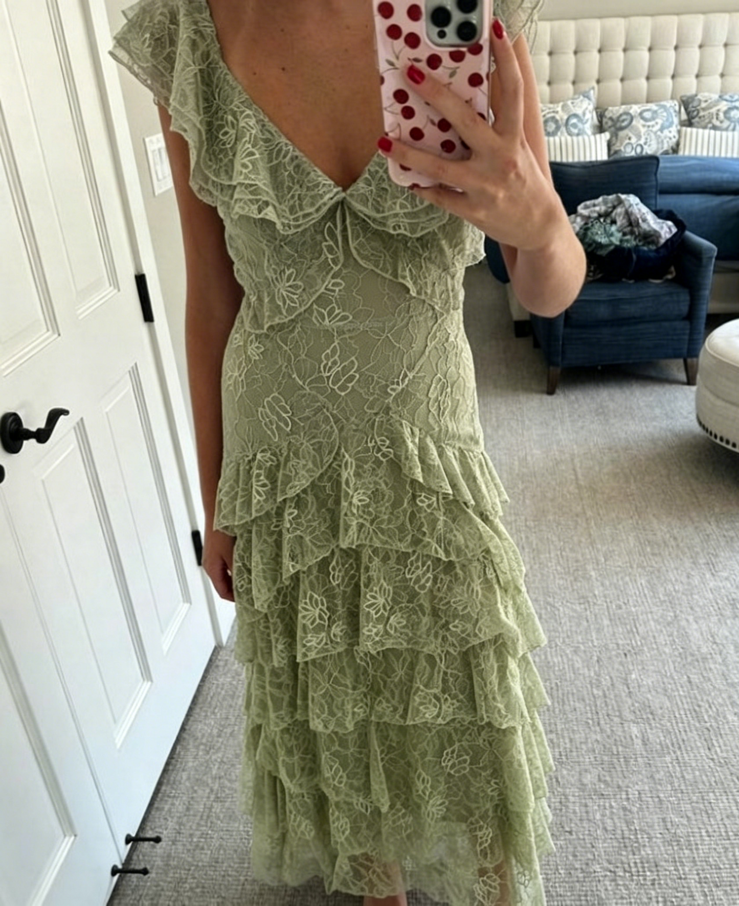 Lace A-line Sage Dress