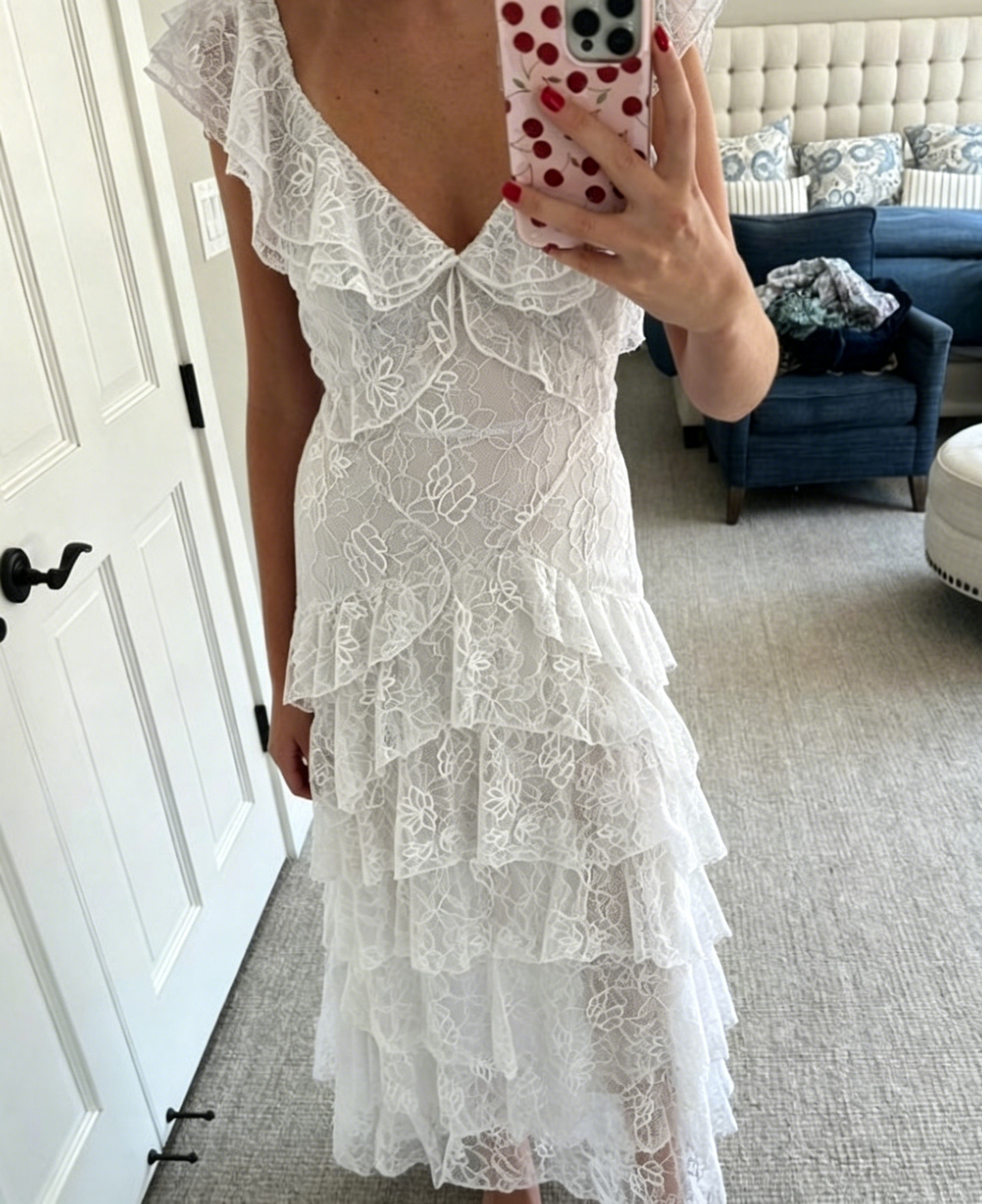 Lace A-line White Dress