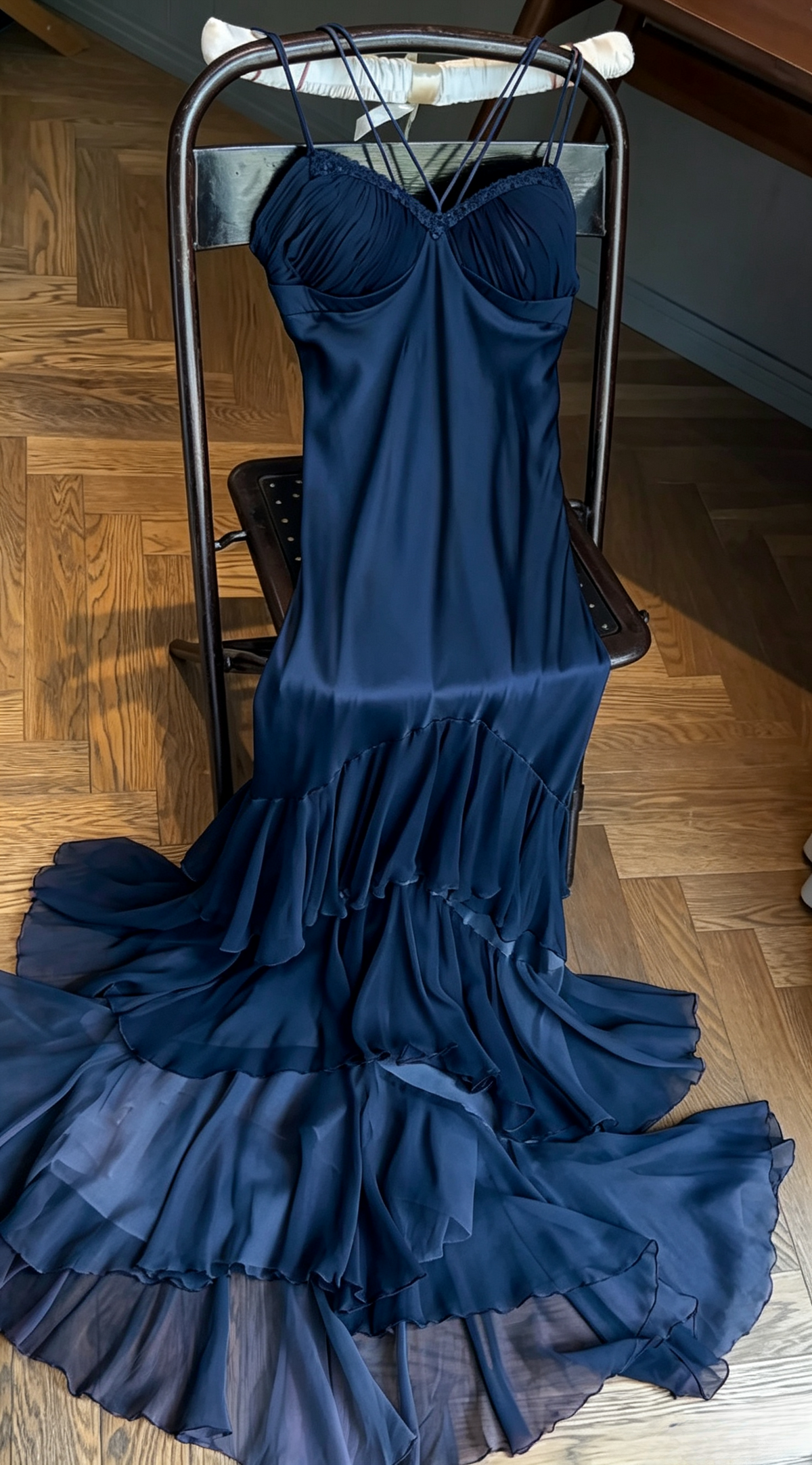 Elegant Pink Straps Mermaid Satin Long Prom Dresses Formal Evening Gowns ED02499
