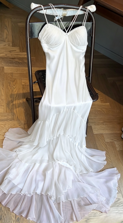 Elegant Pink Straps Mermaid Satin Long Prom Dresses Formal Evening Gowns ED02499