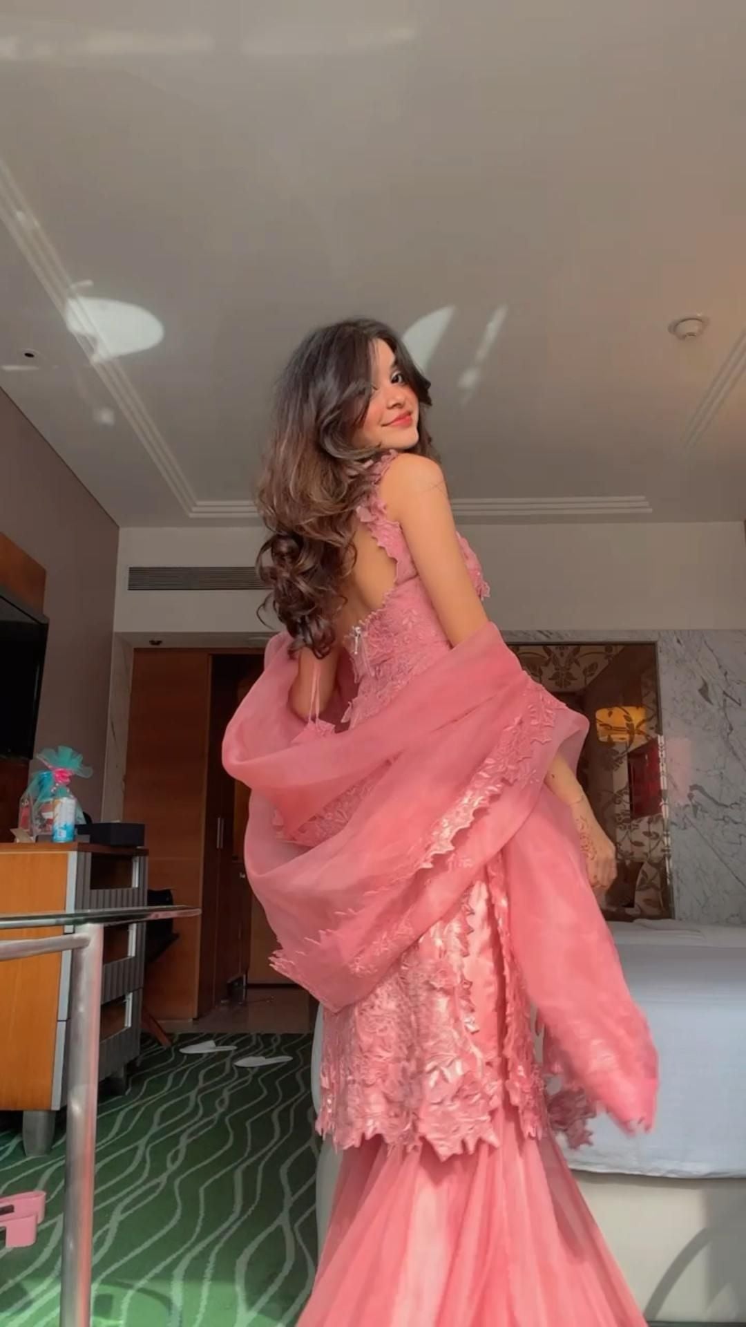 Gorgeous Hot Pink Square Neck Mermaid Tulle Appliques Long Prom Dresses Formal Evening Gowns with Capes ED02530