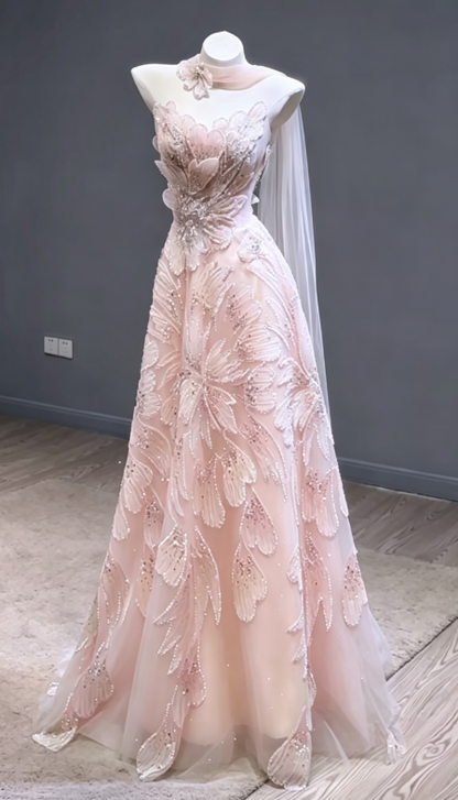 Fairytale Strapless Green A-Line Birthday Dress Tulle Long Prom Dresses Elegant Evening Gowns with Beading ED02839