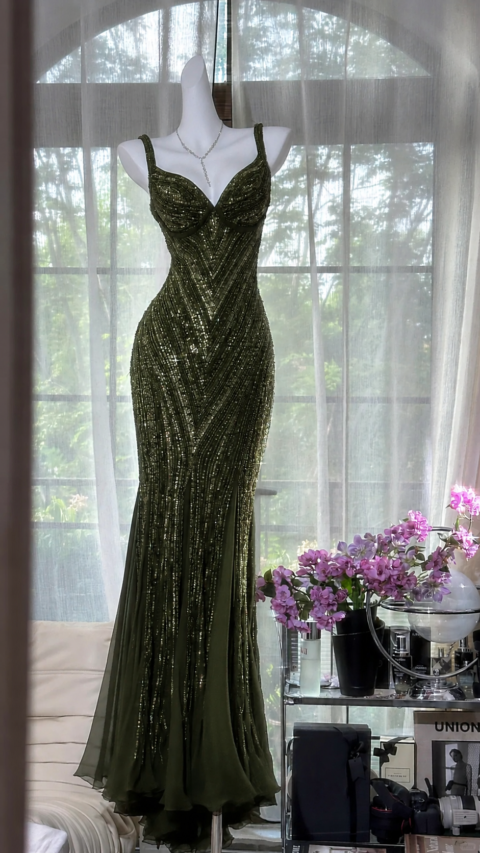 Glamour Dark Purple Guest Dresses V-Neck Mermaid Beaded Chiffon Long S EvaFashionDress Glamour Dark Purple Guest Dresses V-Neck Mermaid Beaded Chiffon Long S EvaFashionDress